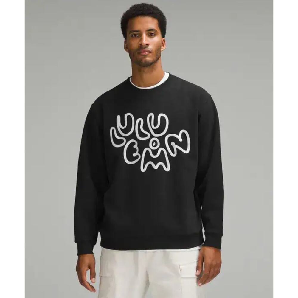 Lululemon Steady State Crew Embroidered Pullover Sweatshirt Oversized Size M